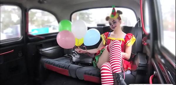  Sweet babe in costume likes drivers cock